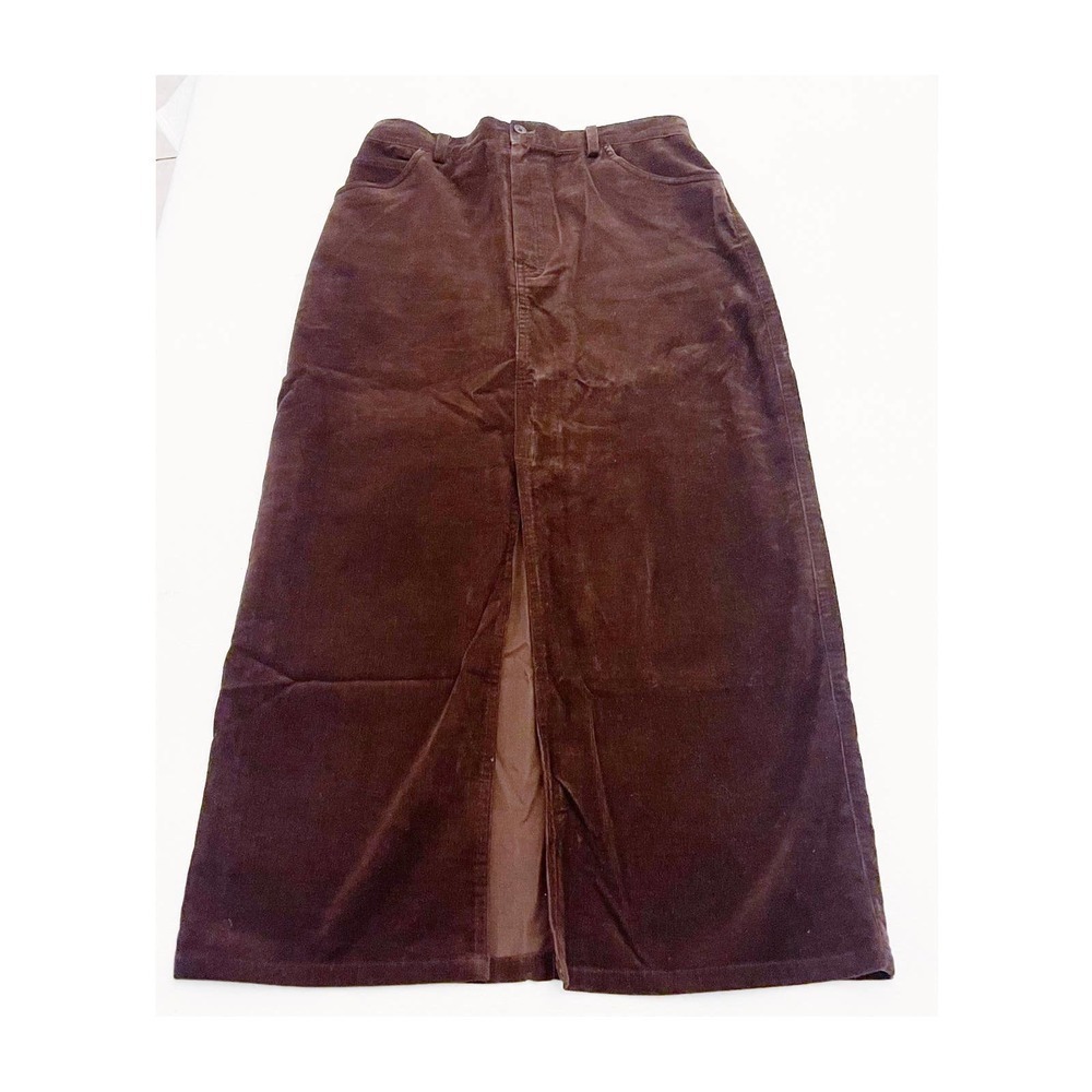 Dressbarn Brown Cord A Line Full Skirt Style 84642416 SZ6